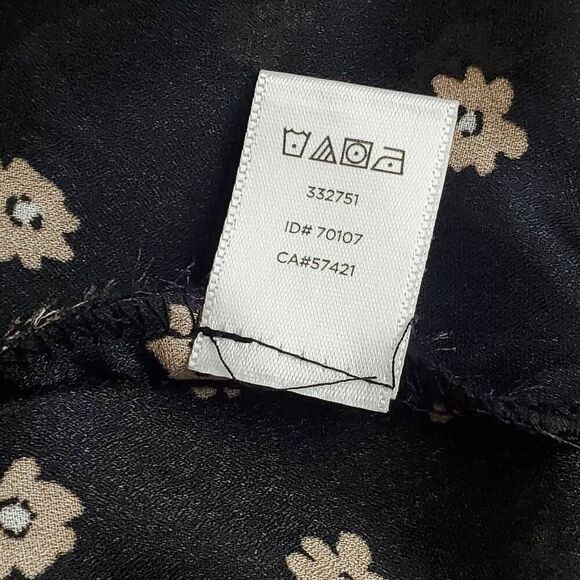 LOFT Women’s L Sheer Black Floral Blouse Long Sleeve Button Front Lightweight To - Picture 6 of 7